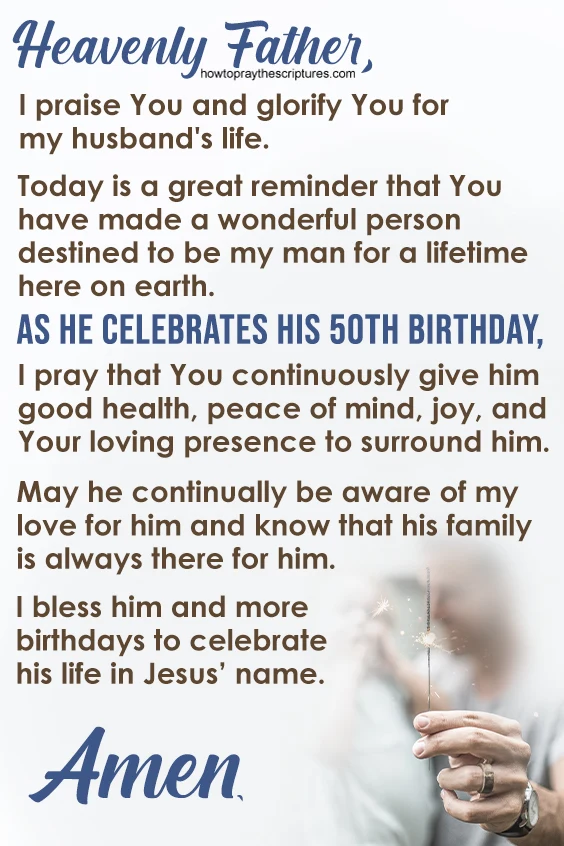 50th Birthday Prayer for Husband