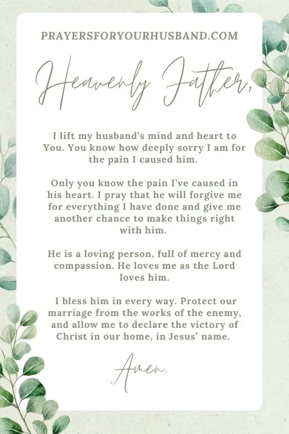 Prayer for my Husband to Forgive Me