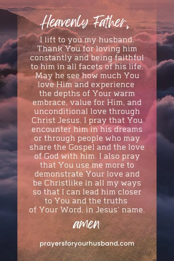 Prayer for my husband to Get Closer to God