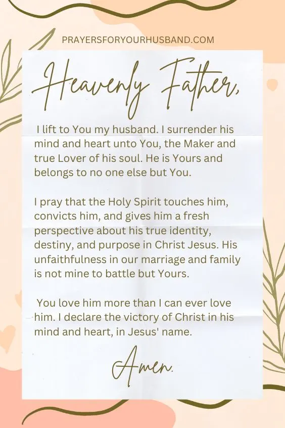 Prayer for Unfaithful Husband