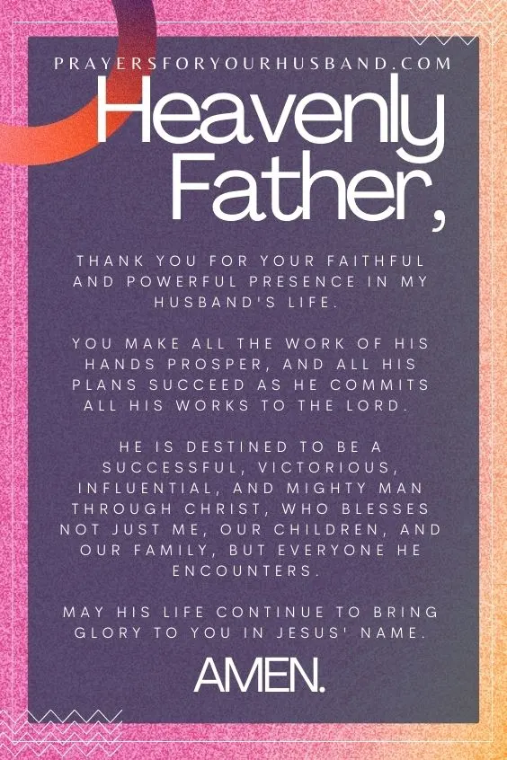Prayer of Success for My Husband