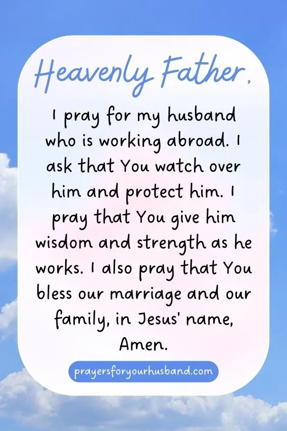 Prayers for My Husband Working Abroad Prayers for My Husband Working Abroad