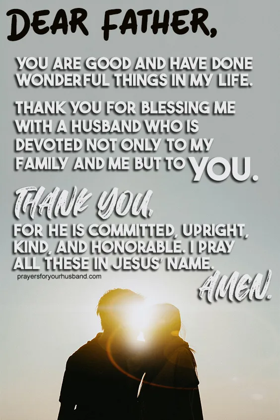 Appreciation Prayer for My Husband