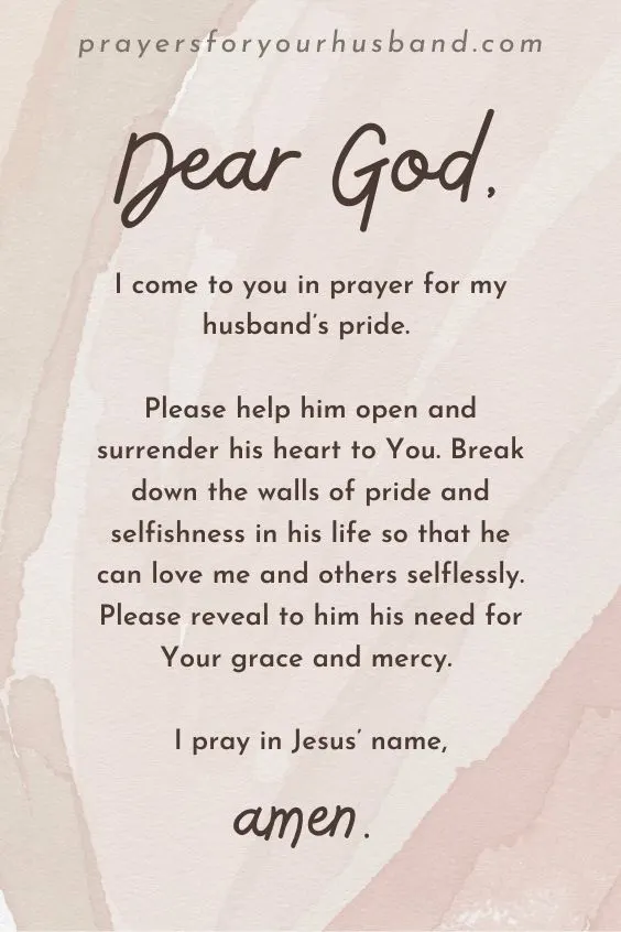 Prayer for Prideful Husband