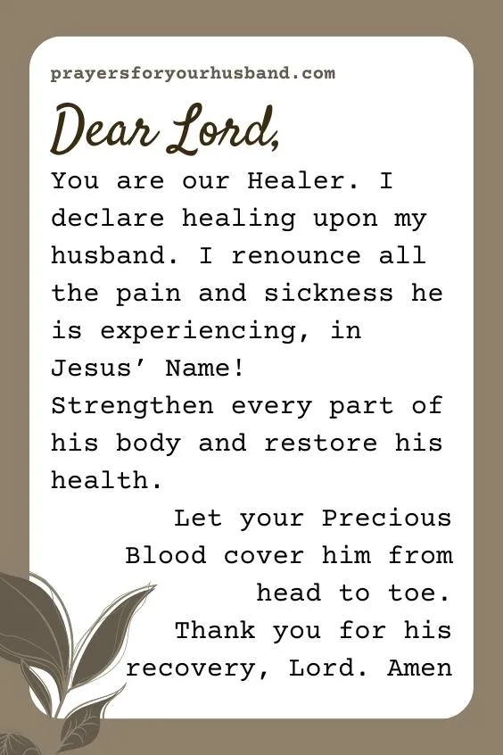 Prayer For Wife With Sick Husband