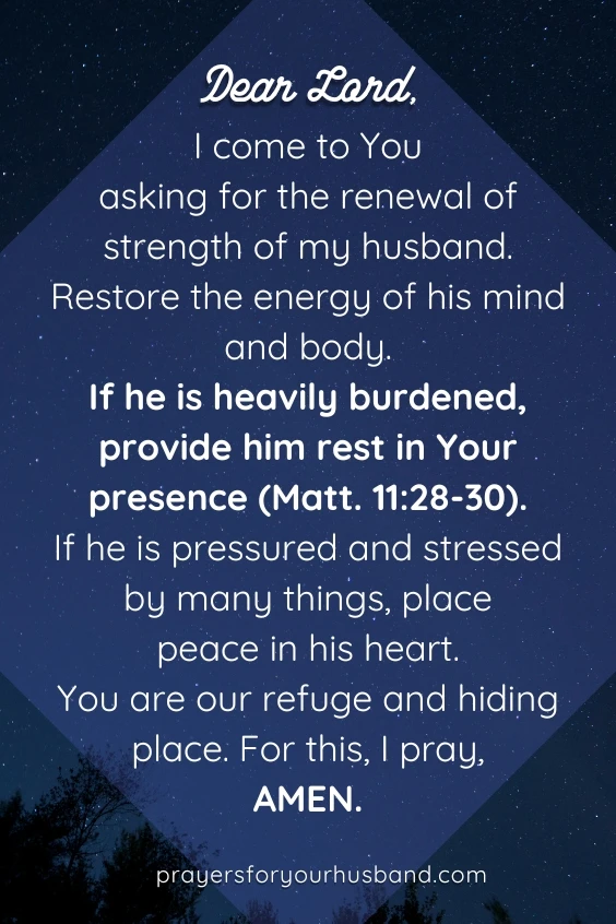Prayers for My Husband At Night