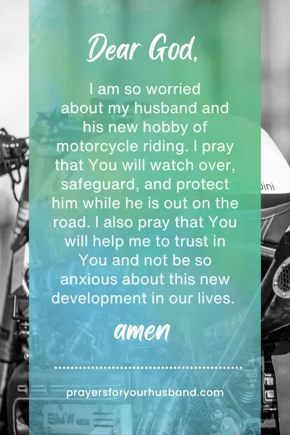 Prayer For Concerned Wife Whose Husband Bought A Motorcycle