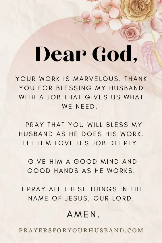 Prayer for Husband to Keep Job