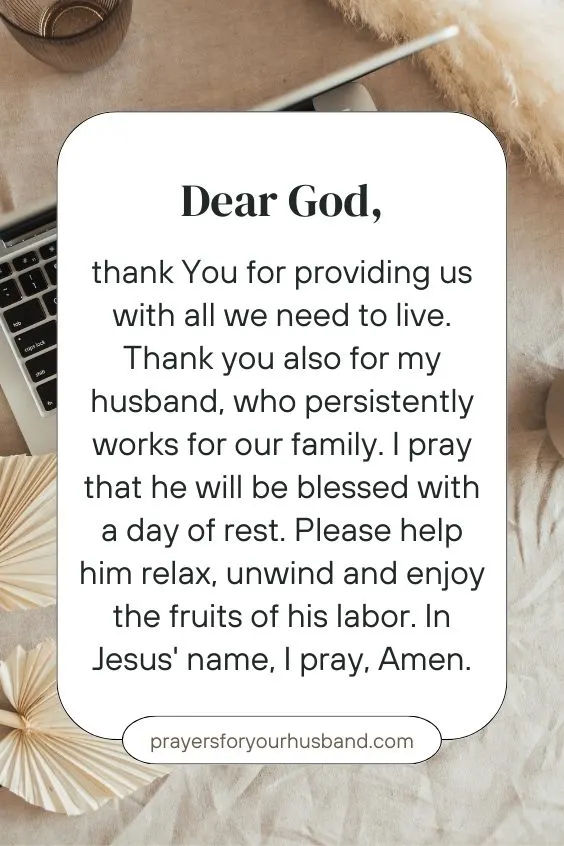 Prayer for Husband to Get Some Time off Work
