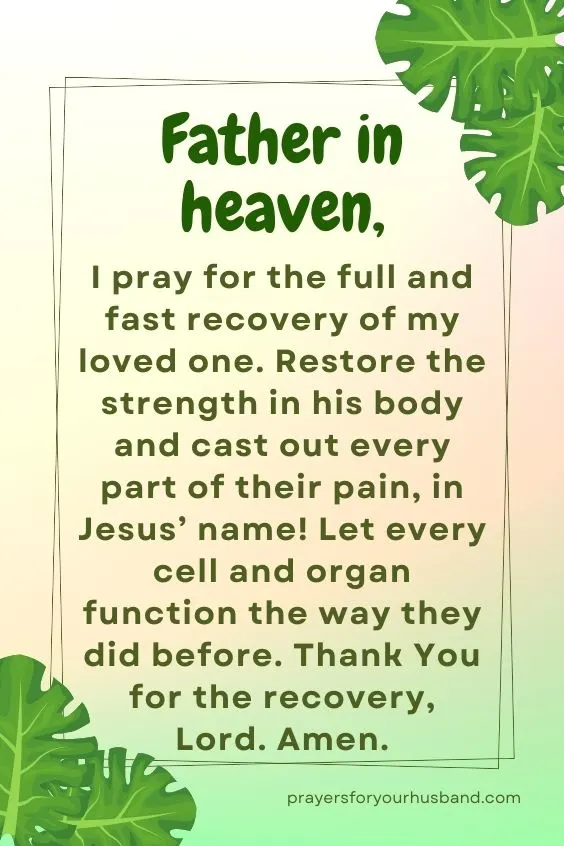 Prayer for Husband to Get Well Soon