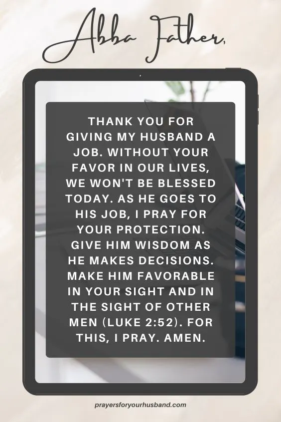 Prayer for Husband to Have a Good Day at Work