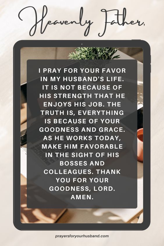 Prayer For Husband To Have A Good Day At Work