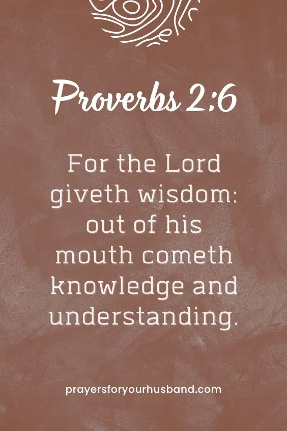 For the Lord giveth wisdom: out of his mouth cometh knowledge and understanding. Proverbs 2:6