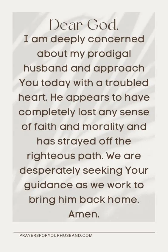 Prayer for a Prodigal Husband
