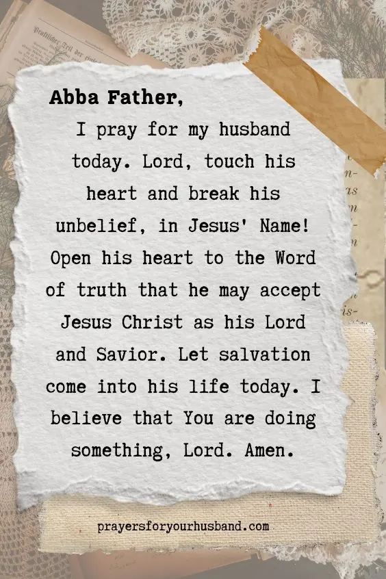 Prayer for an Unbelieving Husband