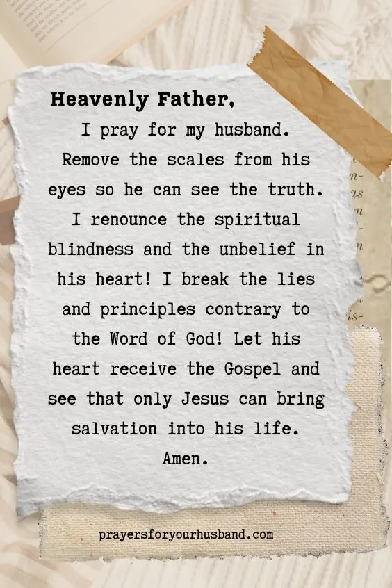 Prayer for an Unbelieving Husband