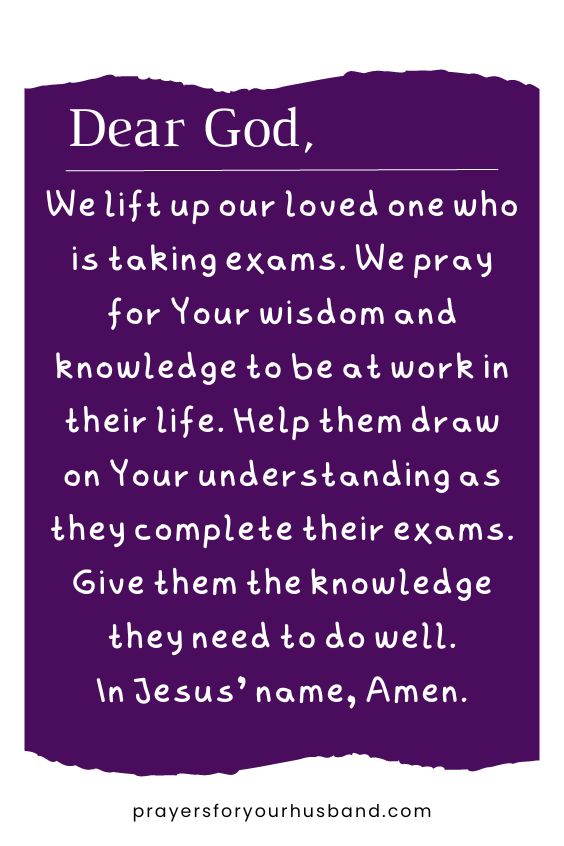 Prayers For My Husband And Son During Exams
