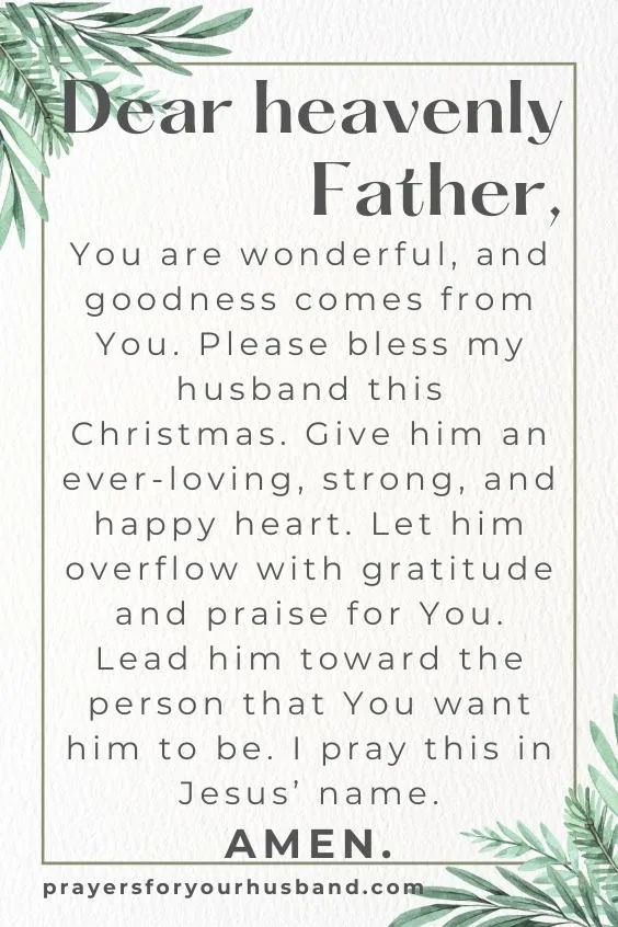Christmas Prayer for Your Husband
