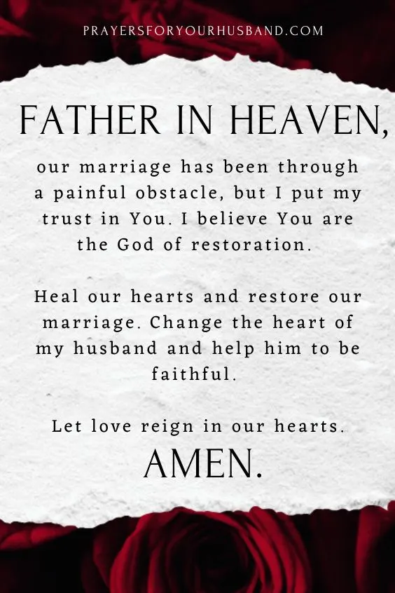 Prayer for My Husband After Infidelity