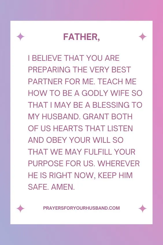 Prayer for My Godly Husband