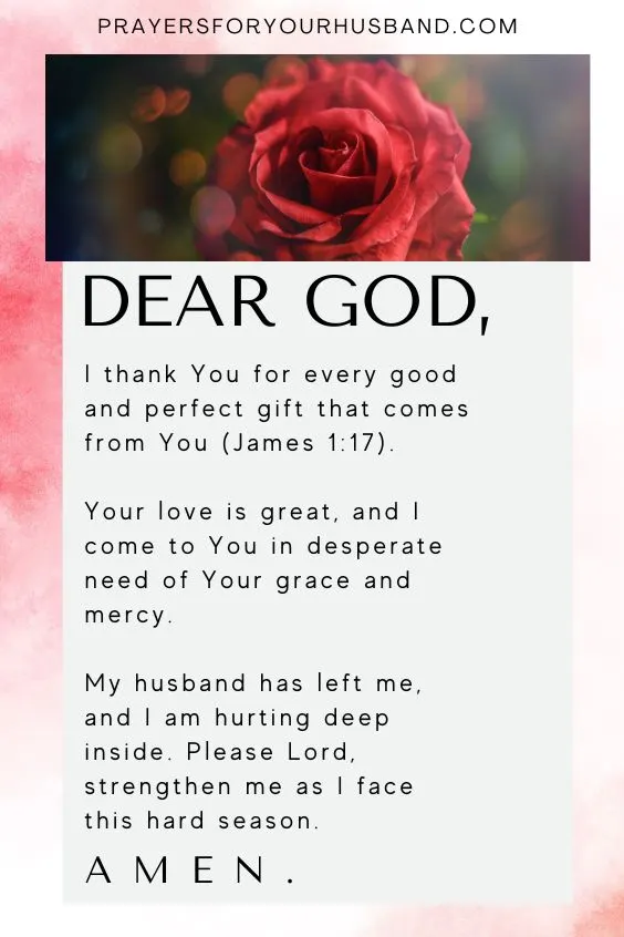 Prayer For A Wife Whose Husband Left Her