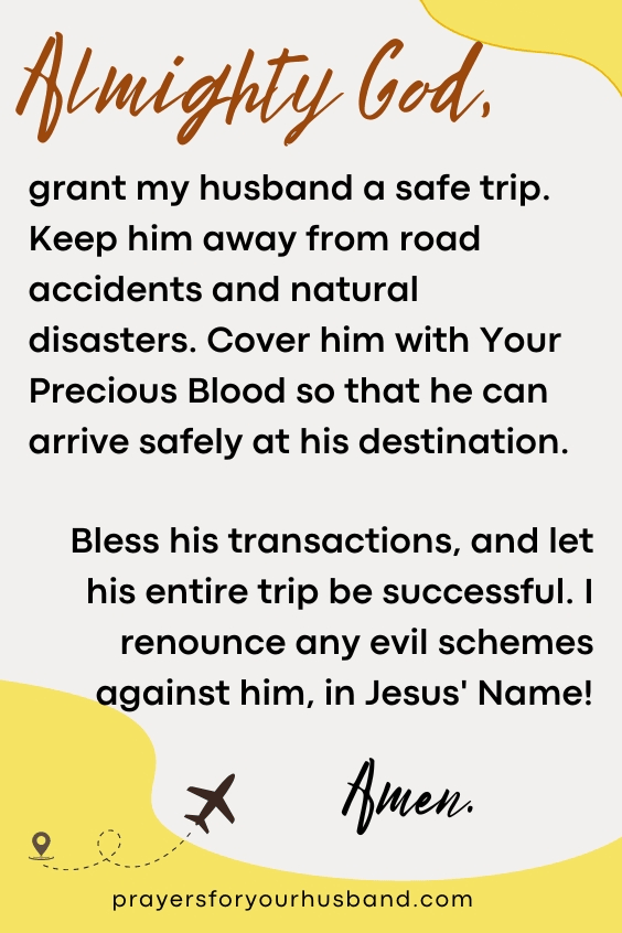 Prayer For a Safe Trip for My Husband