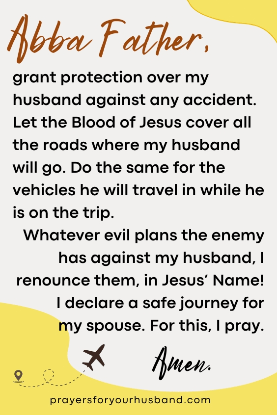 Prayer For a Safe Trip for My Husband