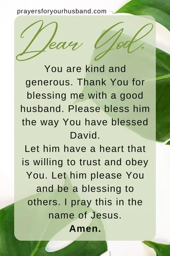 Prayer for Blessings for My Husband