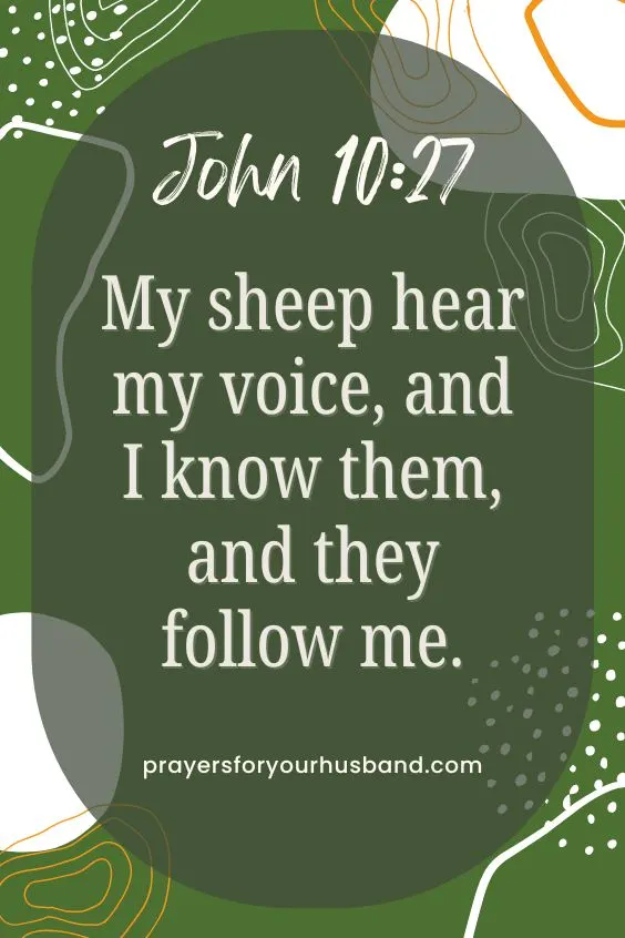 My sheep hear my voice, and I know them, and they follow me. John 10:27
