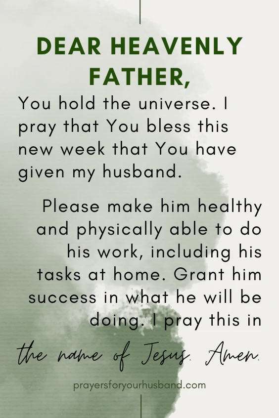 A New Week Prayer for Your Husband