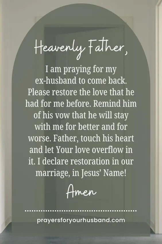 Prayer For Ex-Husband To Come Back
