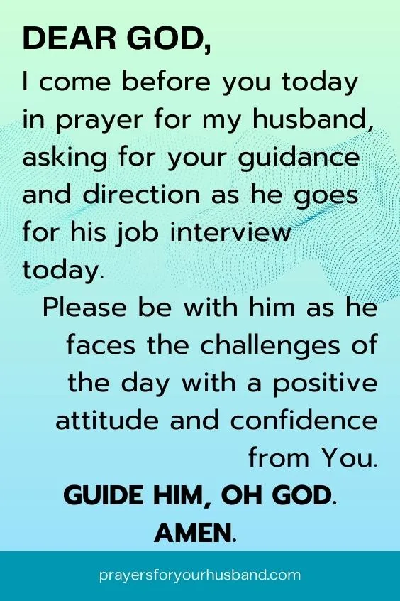 Prayer For My Husband Going For An Interview