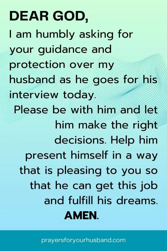 Prayer For My Husband Going For An Interview