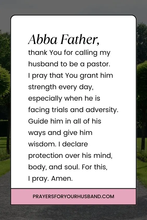 Prayer For My Husband Who Is A Pastor