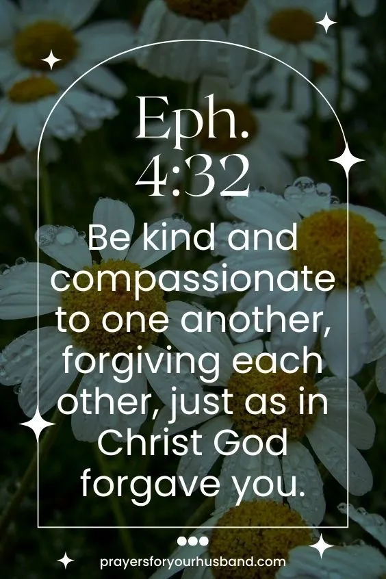 Be kind and compassionate to one another, forgiving each other, just as in Christ God forgave you. Eph. 4:32