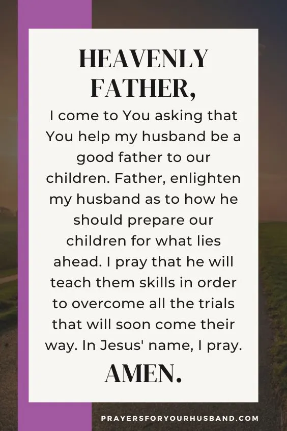 Prayer For My Husband To Be A Good Father