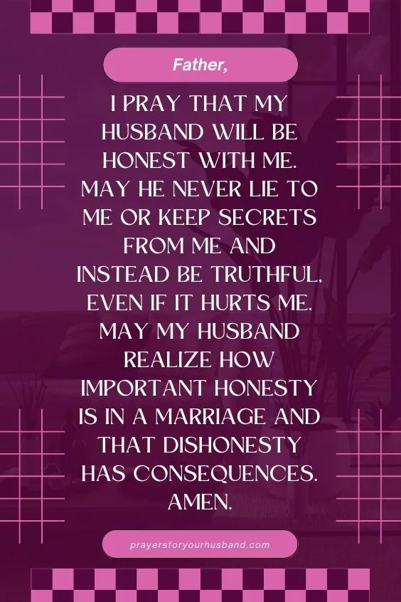Prayer For My Husband To Be Honest