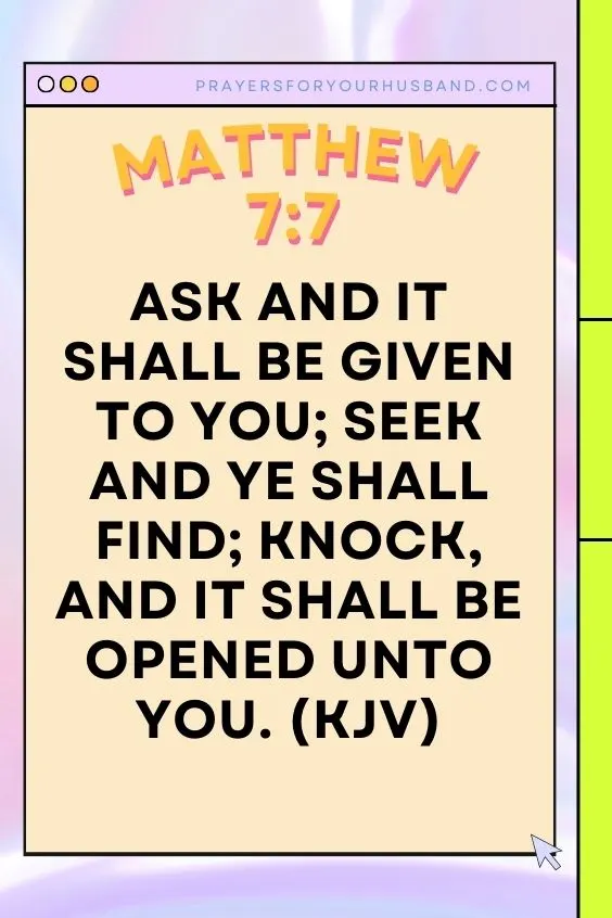 &ldquo;Ask and it shall be given to you; seek and ye shall find; knock, and it shall be opened unto you.