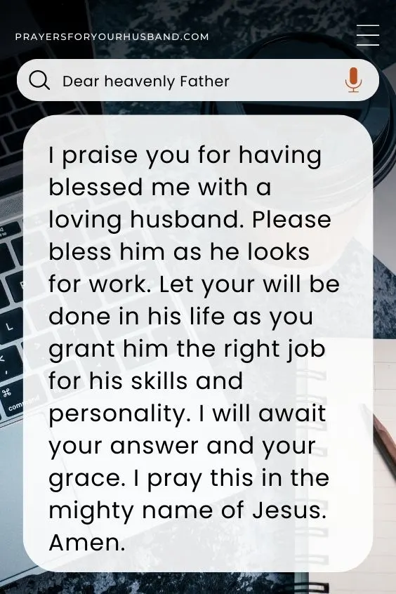 Prayer For My Husband To Find Work