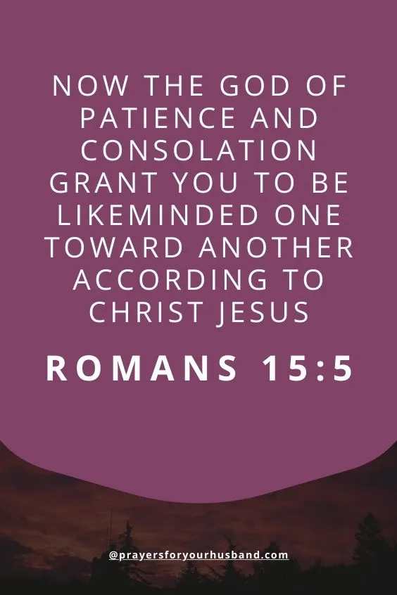 Now the God of patience and consolation grant you to be likeminded one toward another according to Christ Jesus: Romans 15:5