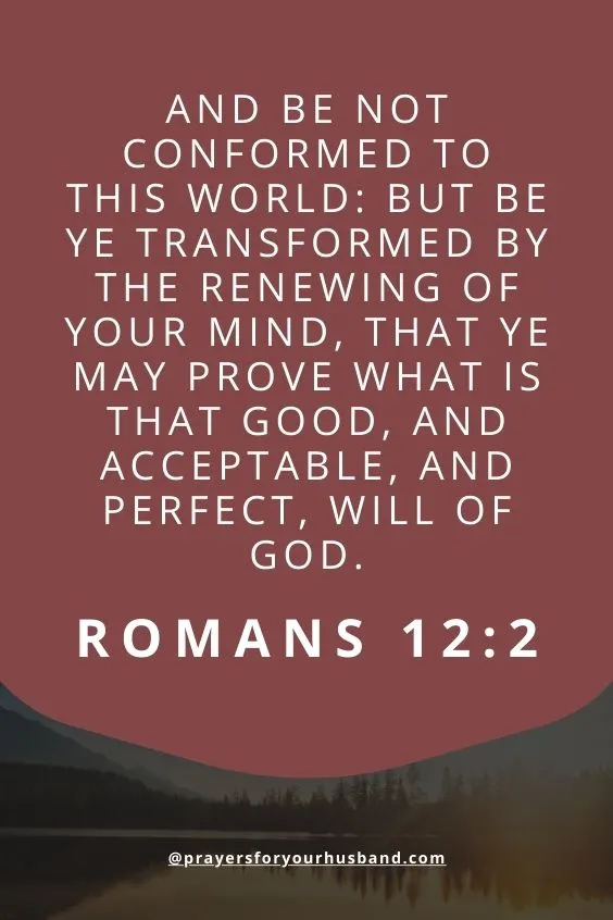 And be not conformed to this world: but be ye transformed by the renewing of your mind, that ye may prove what is that good, and acceptable, and perfect, will of God. Romans 12:2