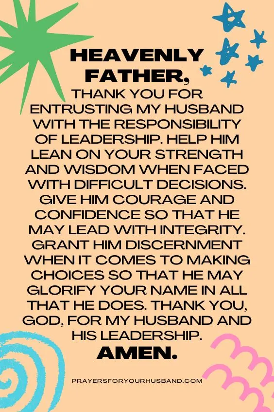Prayer For My Husband's Day