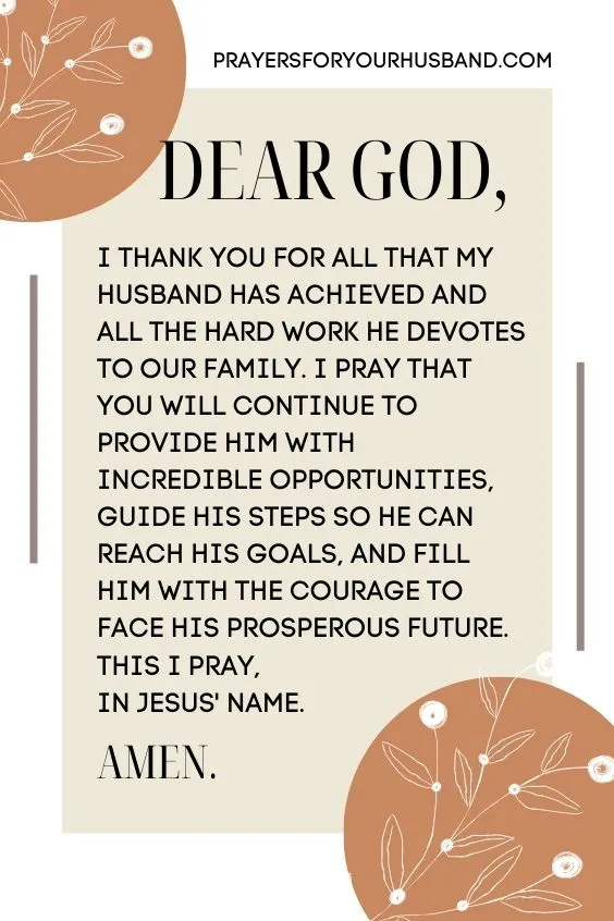Prayer For My Husband's Prosperity