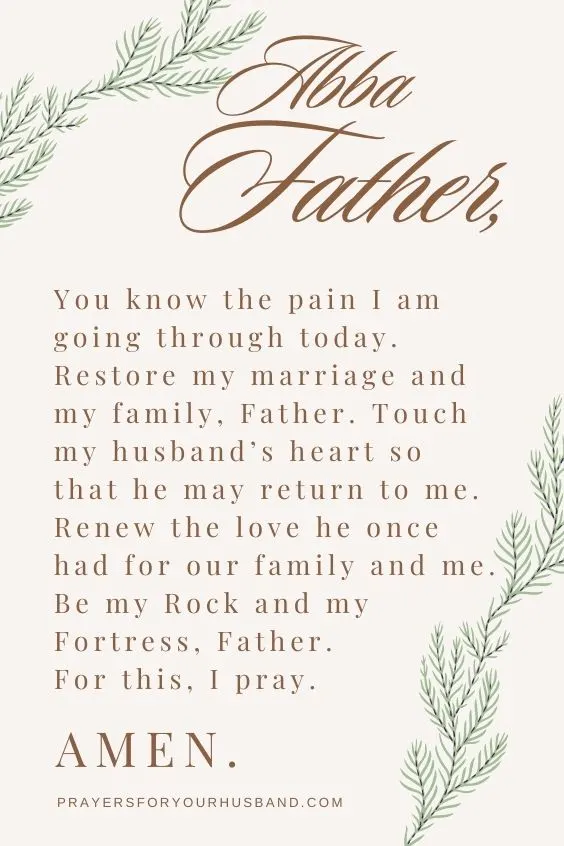 Prayers For My Husband To Come Back To Me