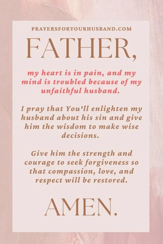 Prayer for My Unfaithful Husband