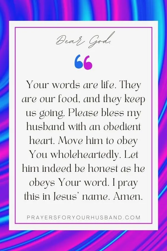 Dear God,Your words are life. They are our food, and they keep us going. Please bless my <a href=