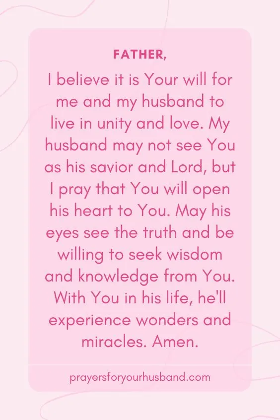 Prayer For My Unbelieving Husband