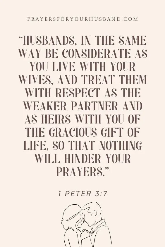 Building A Christian Marriage On Biblical Principles Husbands, in the same way be considerate as you live with your wives, and treat them with respect as the weaker partner and as heirs with you of the gracious gift of life, so that nothing will hinder your prayers