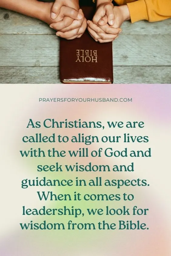 Calling on God for Guidance in Leadership