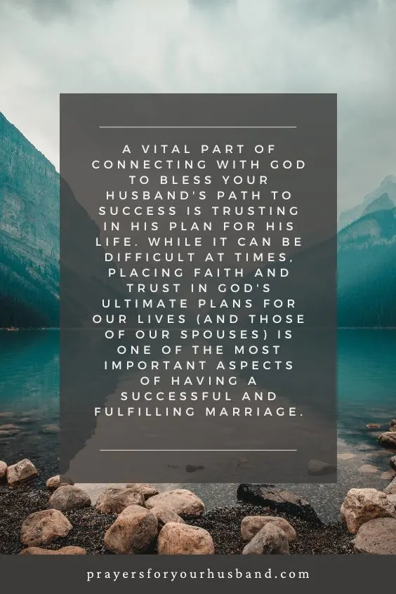 Connecting with God to Bless Your Husband's Path to Success